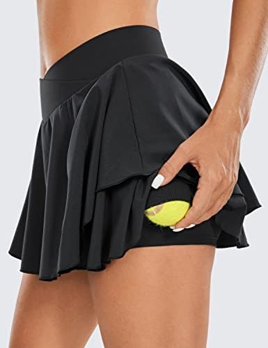 CRZ joga teniske suknje za žene Crossover visokog struka slojeviti trening atletski golf skirt s džepovima
