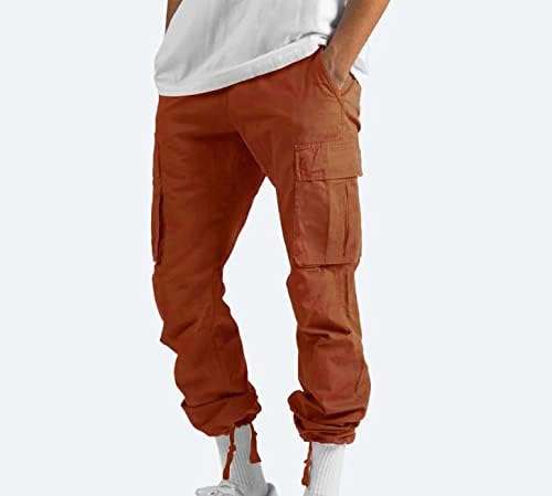Teretne hlače za muškarce Jesen zimske plišane podstavljene pune boje casual multi-džepne sportske sportove