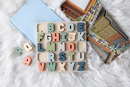 Pearhead drvena Abeceda Puzzle, šarena ABC slova, Interaktivna tabla za učenje edukativna igračka, poklon