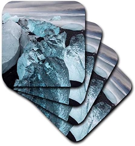 3D ružine ledene bregove na crnom vulkanskoj plaži Vatnajokull-Island Soft Casthers, višebojna