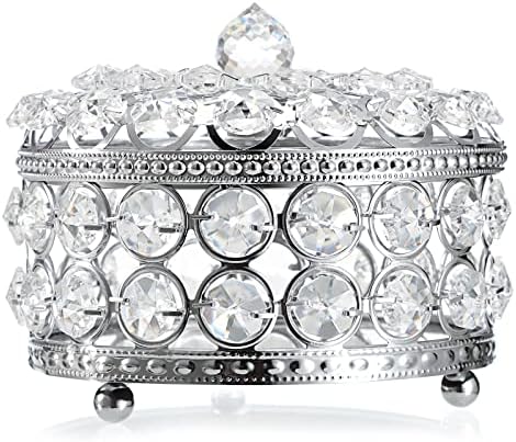 Hipiwe Crystal nakit trinker zrcalište u kutiji za blago ukrasne nakit Organizator Držač prstena naušnice