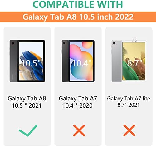 Galaxy Tab A8 Case, Fit Samsung Galaxy Tab A8 10,5 inča 2022 Release Model SM-X200 X205 X207, TPU Slim Trifold