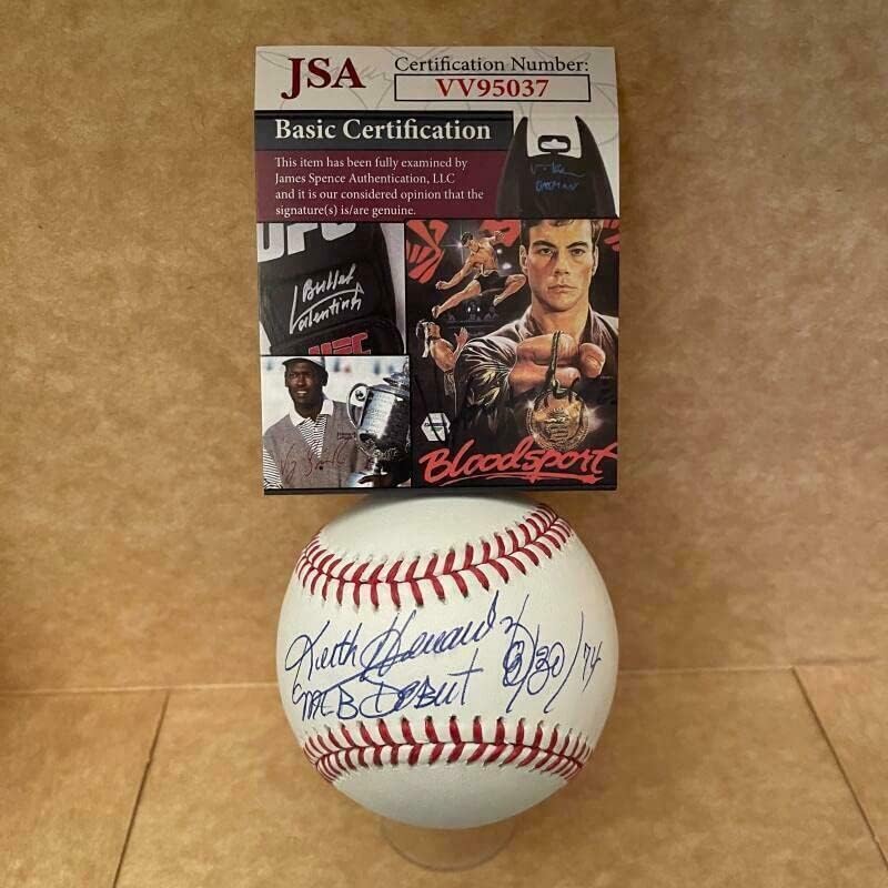 Keith Hernandez MLB debitant 8/30/74 potpisan autogramirani ML bejzbol JSA VV95037 - autogramenih bejzbola