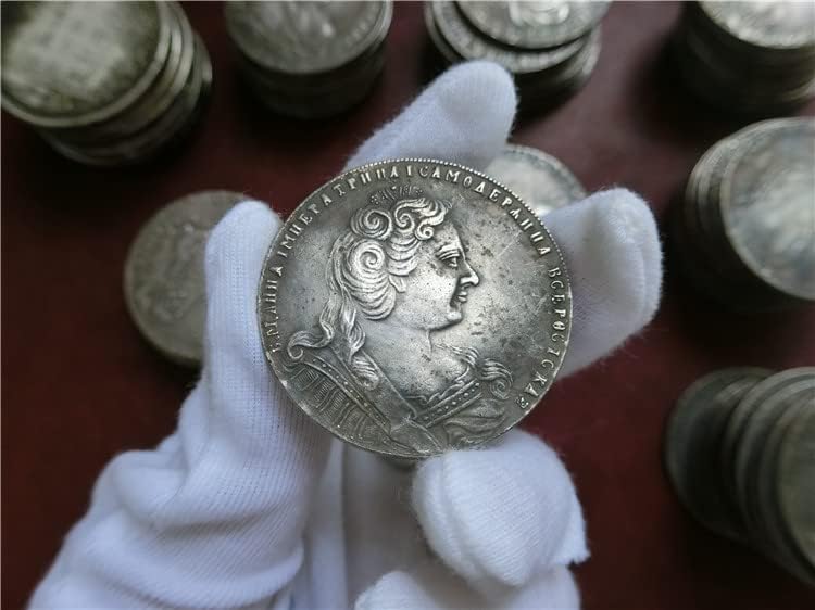 Tsarist Ruski Empire Anna Ivanovna antikne srebrna kovanica Rublja kovanica u stranoj valuti Antikni