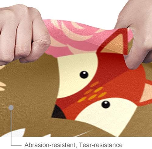 Siebzeh Cartoon Foxes Flowers Premium Thick Yoga Mat Eco Friendly Rubber Health & amp; fitnes Non Slip Mat