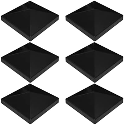 Gkoled 6-pakovanje 3,5 × 3,5 PIRAMID BLACK PVC vinilne postavke, za post sa stvarnom veličinom od 3,5 ×