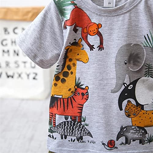 PATPAT mališan 2 komad odjeće dinosaurusa Print kratki rukav Tee Top Shirt i teretni šorc Setovi