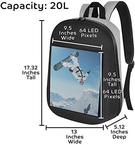 Svjetlosni ruksak-LED Multi-Media Light up ruksak za školu, fakultet ili Marketing vodootporan i uključuje