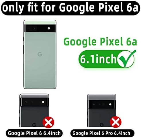 Monasay torbica za novčanik za Google Pixel 6a, [RFID blokada] [uključen zaštitnik ekrana] Flip Folio kožna