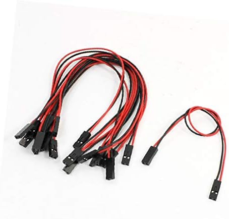 X-dree 10x crna crvena povezana linija žičana kabela 2p-2p 2,54mm Dual Head 21cm dugačak (10x rosso cavo