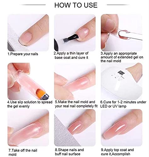 Xinllan Glitter Poly Extension gel za nokte Kit-7 boja upijajte UV / LED lampu,Builder za nokte Art Salon