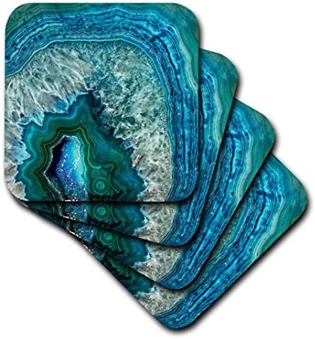 3drose luksuzni aqua plavi mramorni agat gem mineralni kamen, set od 4 meka podmornica