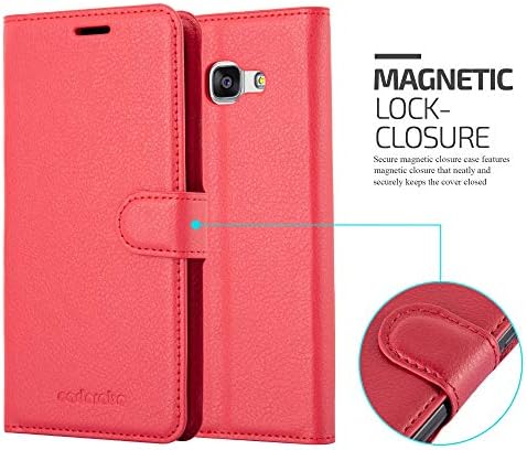 Cadorabo Case Compatibible s Samsung Galaxy A7 u Candy Apple Crvena - sa magnetskom zatvaračem, funkcijom