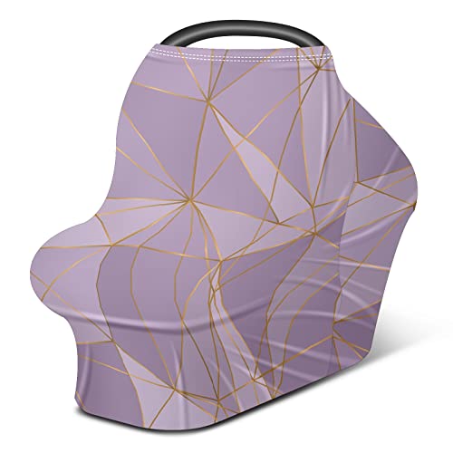 Omote za sjedalo za bebe Geometrijski poligon uzorak ljubičasta zlatna linija sestrinki pokrov za dojenje