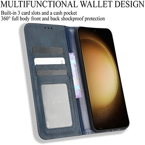 HualuBro Samsung Galaxy S23 Plus futrola, Retro PU kožna magnetna postolja otporna na udarce preklopna torbica
