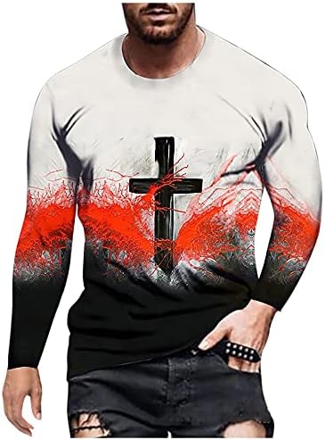 XXBR vojnik majica za mens, Fall 3D Novelty Street Faith Isus Cross Print Workout Atletics Tee vrhovi pune