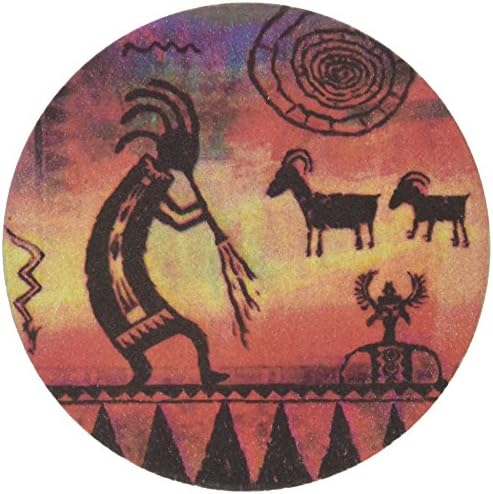 Thrtystone Stoneware Kokopelli Petroglyph Coaster, višebojni