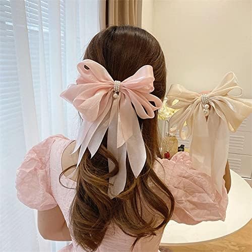 Houchu Korean Style Creative Cute Snap Clip Gifts Biserni krpa Ženska šifon Pribor za kosu