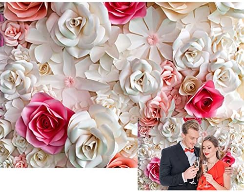 Baocicco 10x8ft ružičasto-bijeli papir cvijeće pozadina fotografija pozadina papir cvijet zid predivna vjenčanje