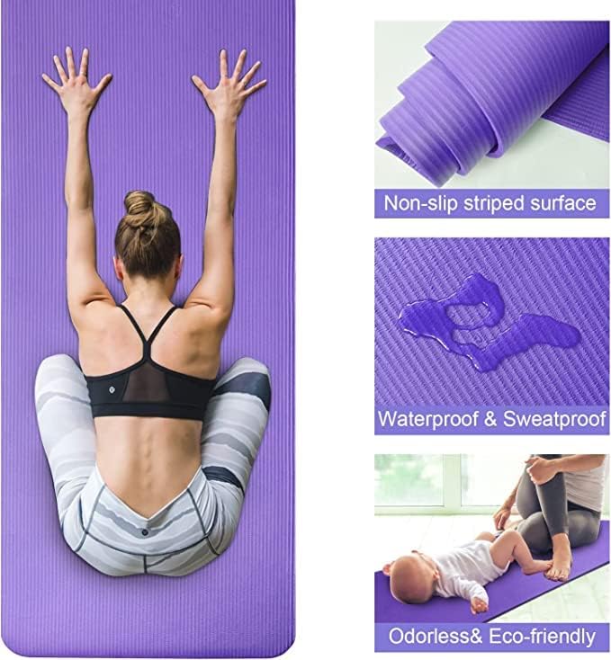 Yoga Mat Fitness & amp; Vježba Mat sa easy-Cinch Yoga Mat nosač sloj Folding 8mm 6mm