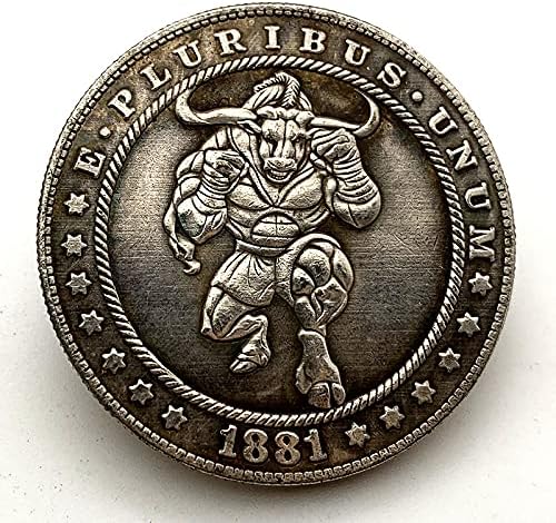 1881. Wandering Coin Bull Đavolji omiljeni kovanica Kovamorativni suviz srebrni bitcoin Aita Coin Lucky