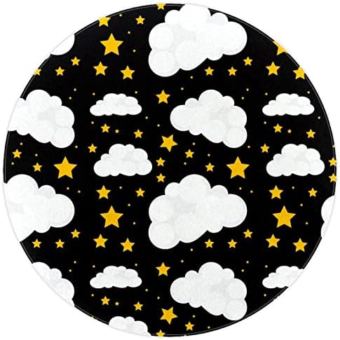 LLNSUPPLY velika veličina 4 Ft okrugla dječija igraonica prostirka prostor oblaci zvijezde uzorak rasadnik