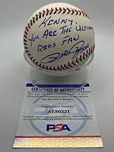 Pete Rose potpisao je autogram personaliziran na Kenny Reds Fan bejzbol PSA DNK - autogramirani bejzbol