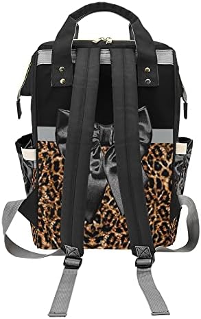 Leopard crna luk na pepple torbica za njegu dječjeg pelena s imenom Prilagođeni personalizirani ruksak na