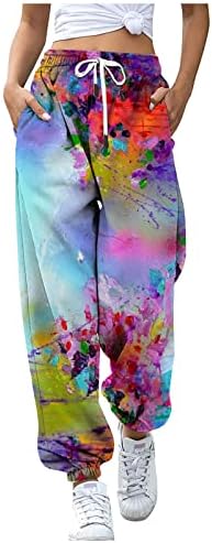 Fovens Weons Print Stivening Lounge Yoga hlače harem elastični visoki struk sa džepovima Hippie Boho casual