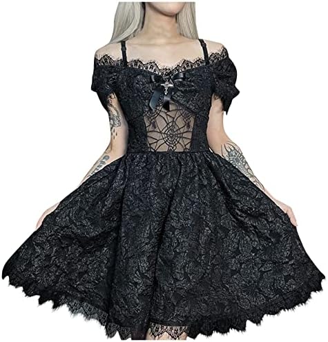 Proljetne haljine za žene 2023 Trendi, gotički čvrsti boja čipke patchwork mini haljina haljina odijela