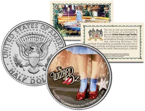 Čarobnjak o OZ rubin crvenim papučama Kennedy pola dolara američki novčić zvanično licenciran
