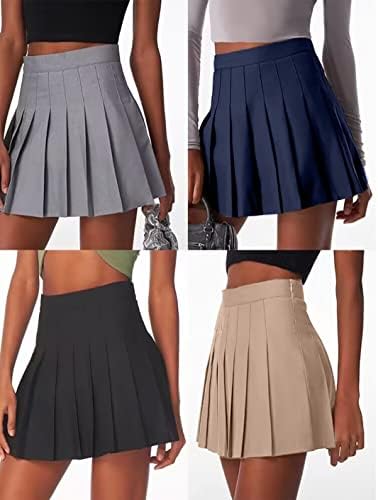 Naplaštena mini suknja Visoko struk Tenis suknje Skort za žene Djevojke Školska uniformarska haljina Cheer