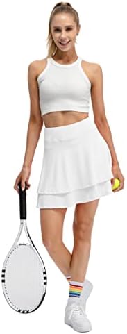 Birbyrrrly ženska atletska skirt saglasna suknja za tenisu sa džepovima za kratke hlače za treniranje za